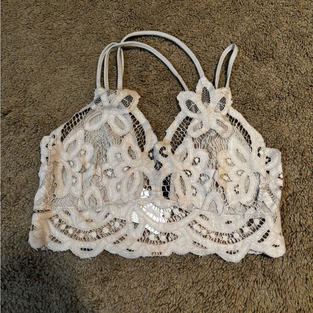 Lace Bralette with Floral Design